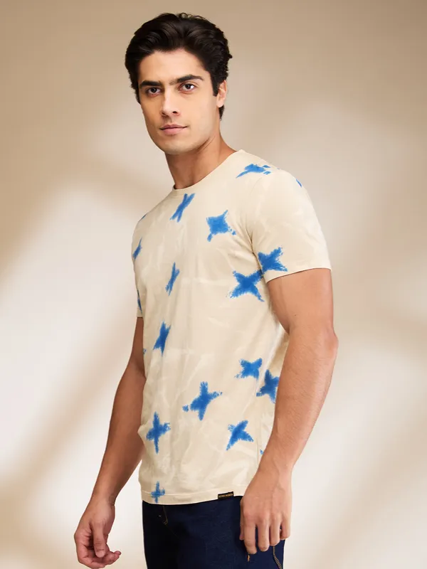 Being Human Clothing Mens-Top Crew Neck Oat Milk
