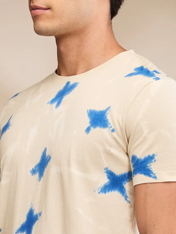 Being Human Clothing Mens-Top Crew Neck Oat Milk