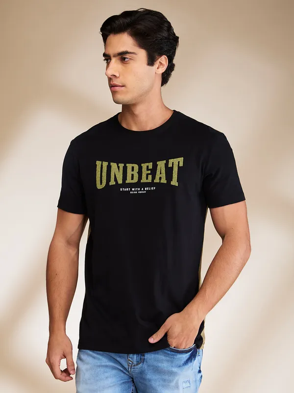 Being Human Mens-Top Crew Neck Black