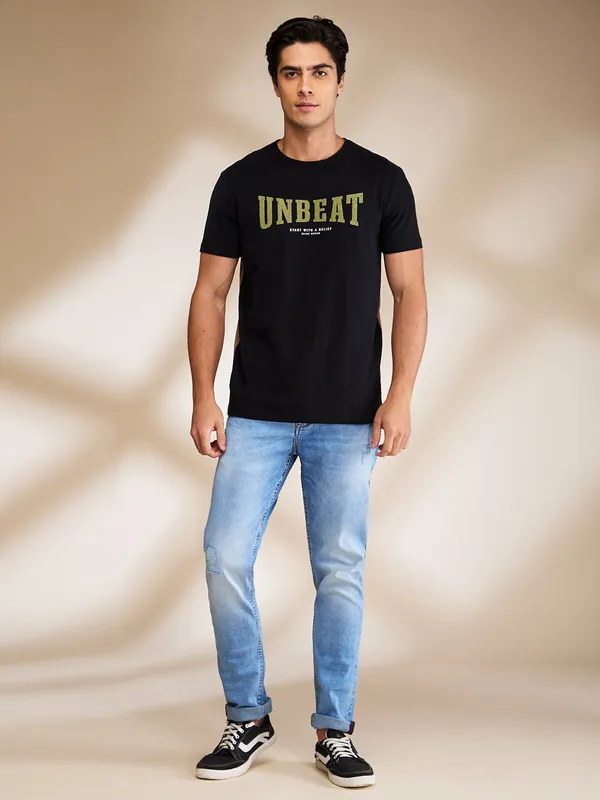 Being Human Mens-Top Crew Neck Black