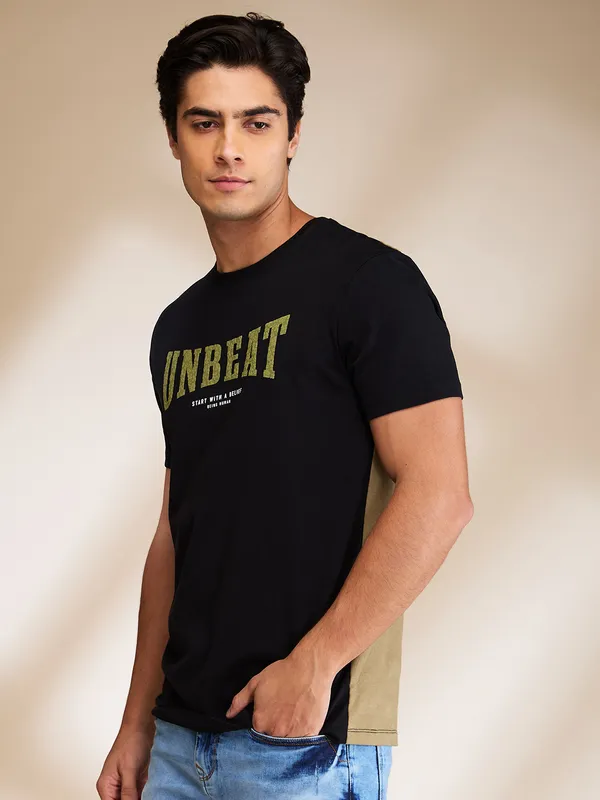 Being Human Mens-Top Crew Neck Black