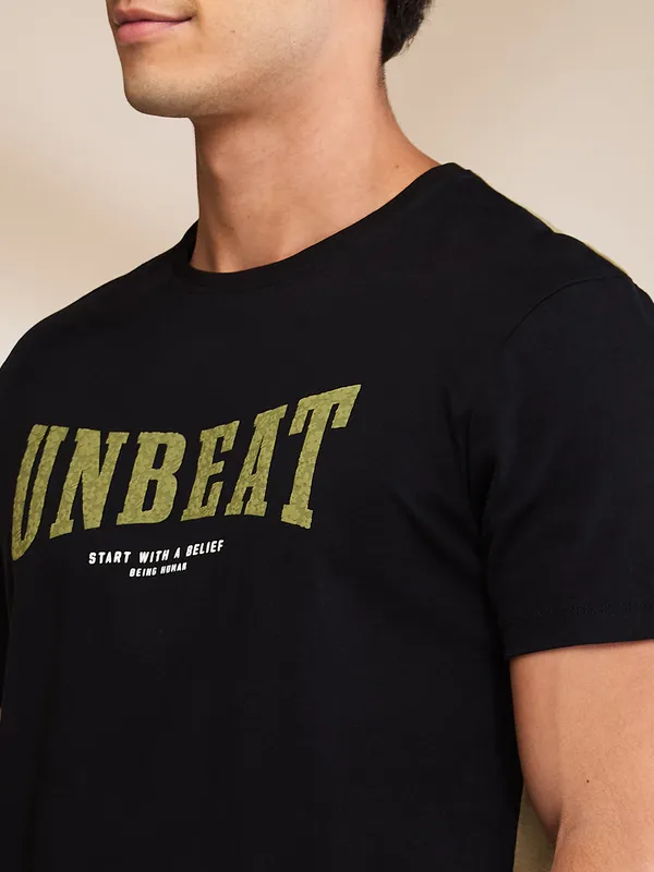 Being Human Mens-Top Crew Neck Black