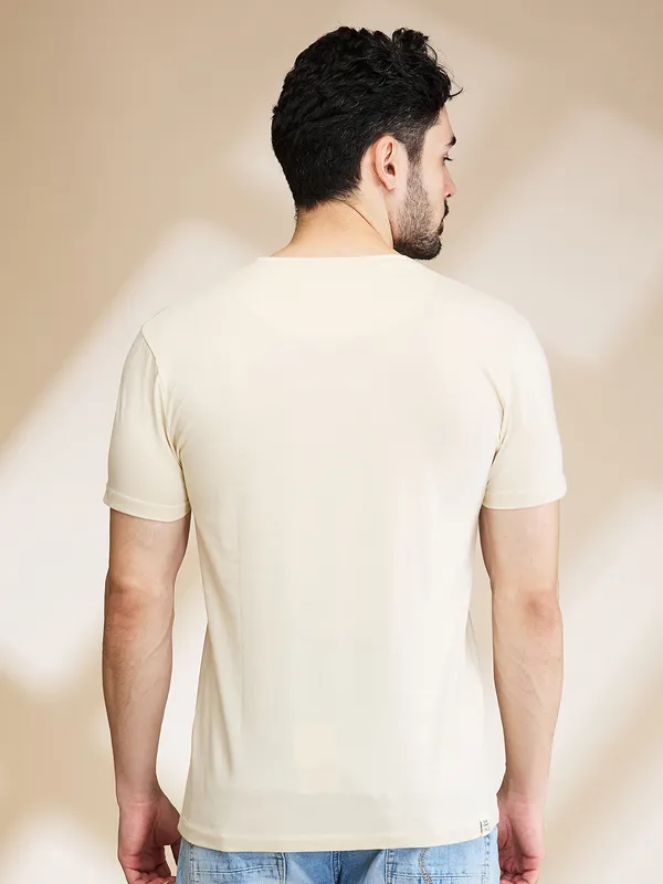 Being Human Clothing Mens-Top Crew Neck Chalk