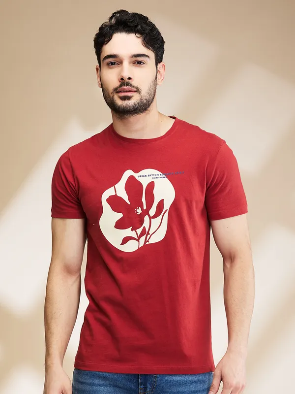 Being Human Mens-Top Crew Neck Rust
