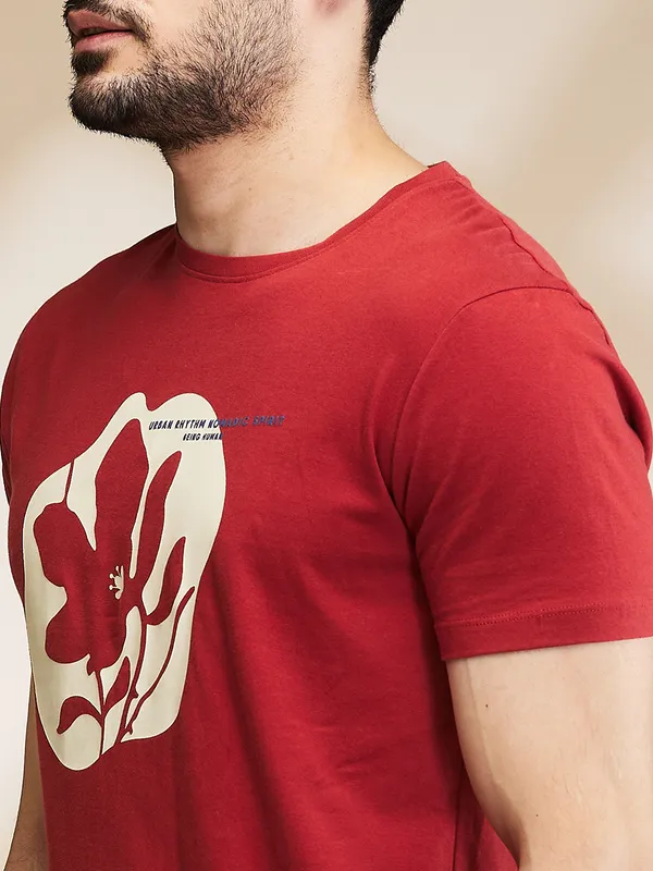 Being Human Mens-Top Crew Neck Rust