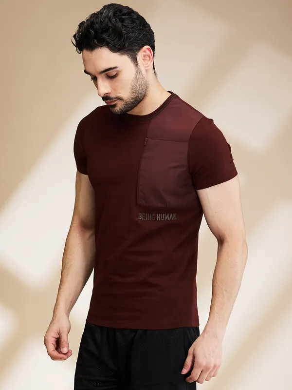 Being Human Clothing Mens-Top Crew Neck Brown