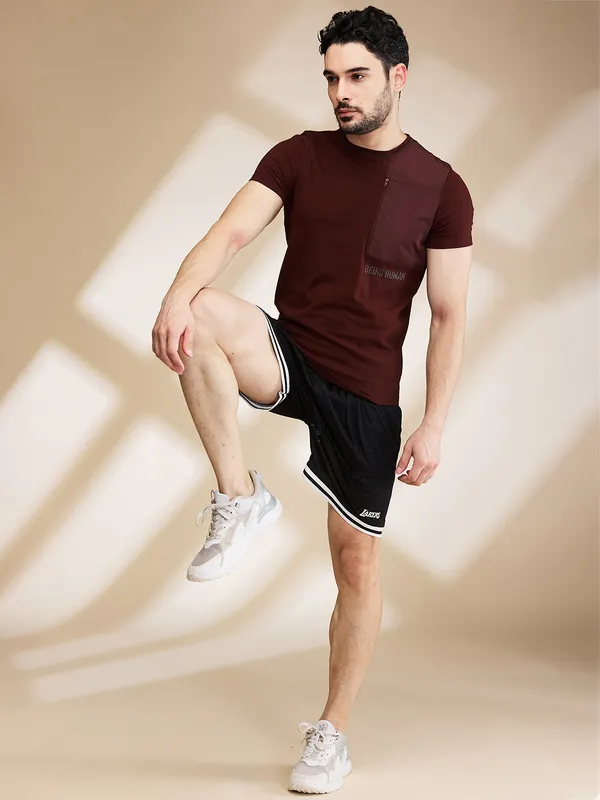 Being Human Clothing Mens-Top Crew Neck Brown