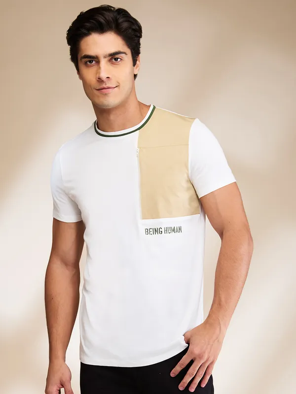 Being Human Clothing Mens-Top Crew Neck White