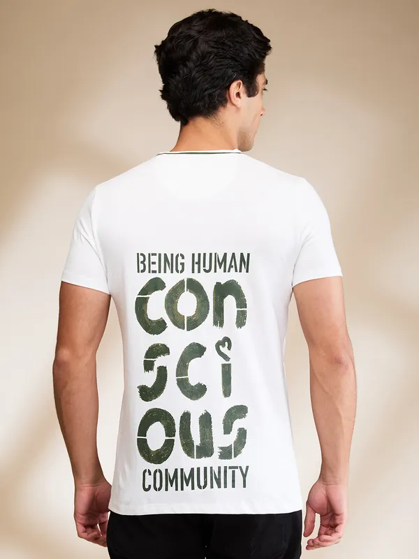 Being Human Clothing Mens-Top Crew Neck White