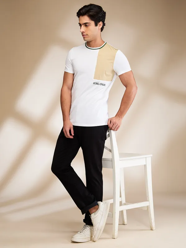 Being Human Clothing Mens-Top Crew Neck White