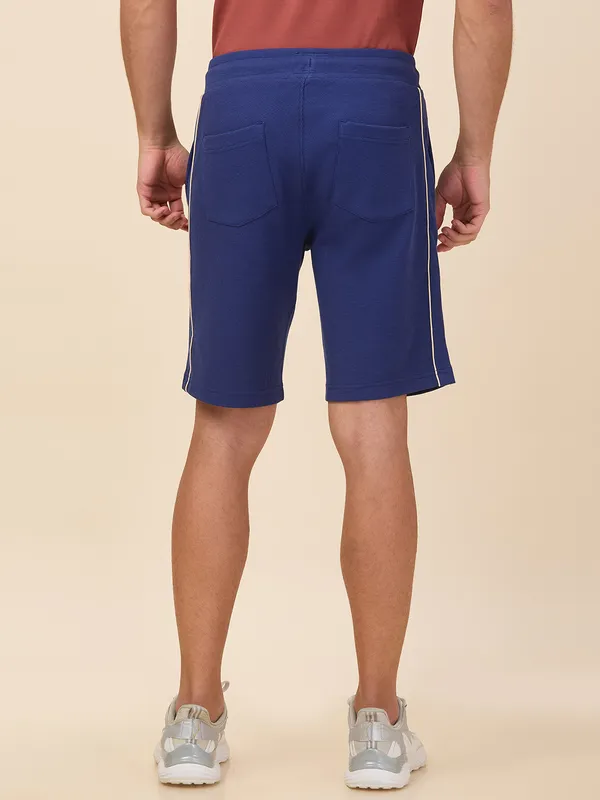 Being Human Clothing Men Blue Textured Shorts