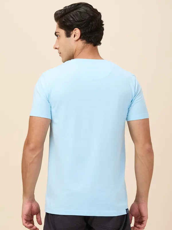 Being Human Clothing Men Blue Graphic Round Neck T-Shirt