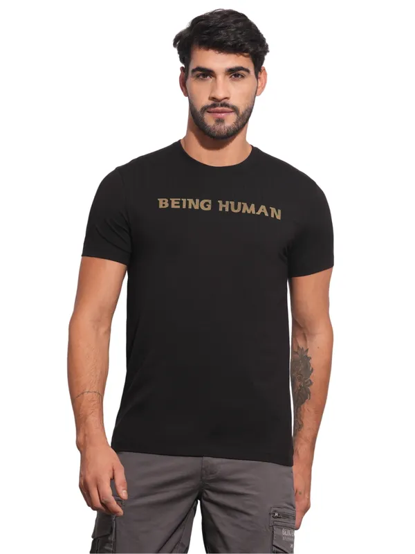 Being Human Clothing Mens-Top Crew Neck Black