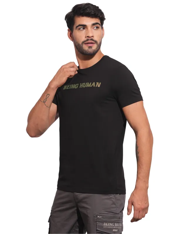 Being Human Clothing Mens-Top Crew Neck Black