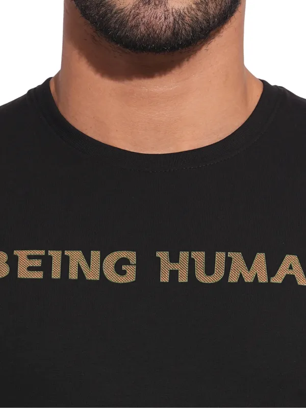 Being Human Clothing Mens-Top Crew Neck Black