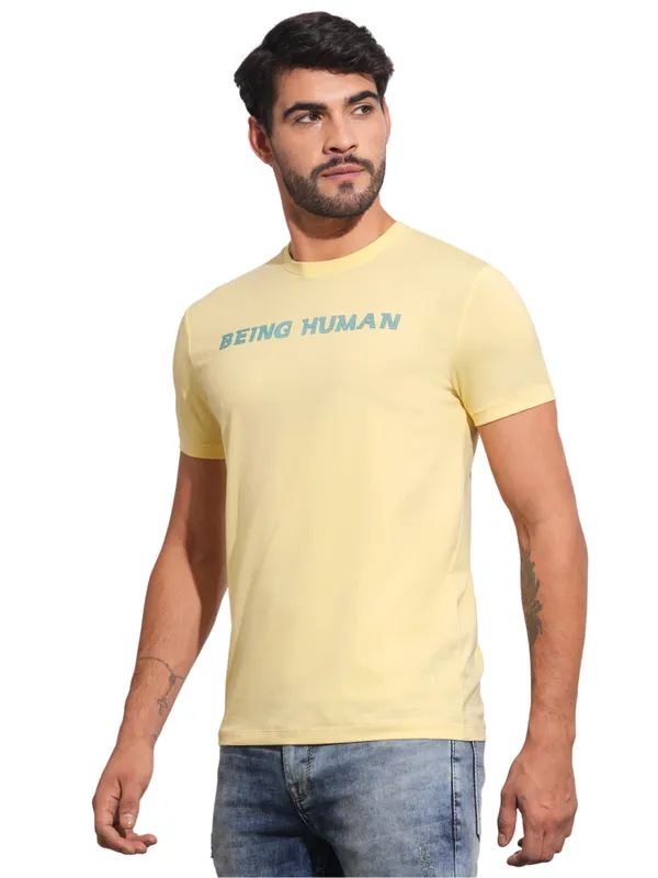 Being Human Clothing Mens-Top Crew Neck Panna Cotta