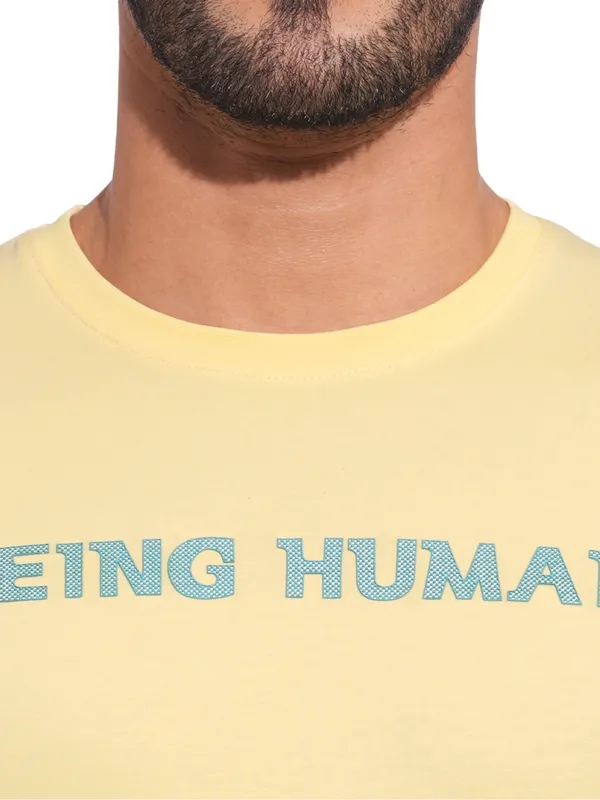Being Human Clothing Mens-Top Crew Neck Panna Cotta