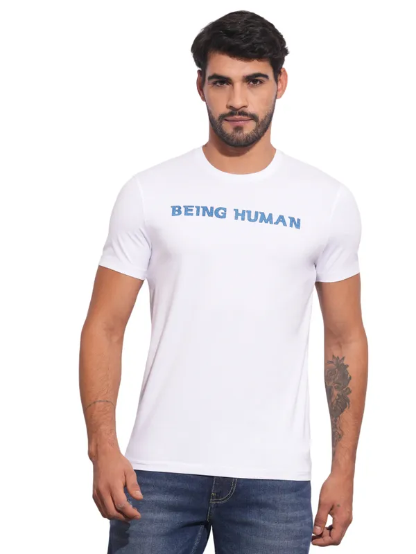 Being Human Clothing Mens-Top Crew Neck White