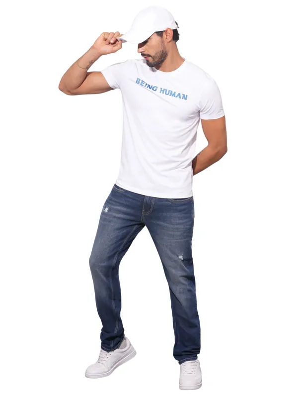 Being Human Clothing Mens-Top Crew Neck White