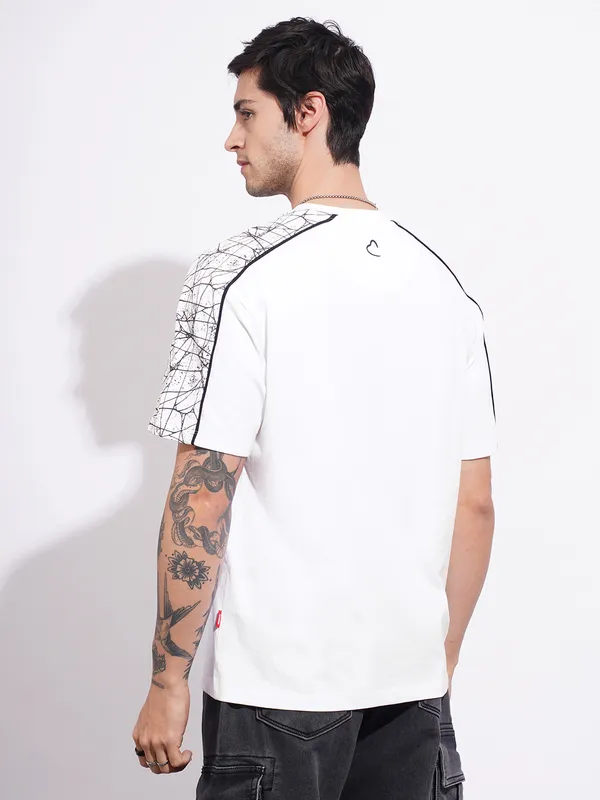 Being Human Clothing Men's White Spiderman Crew Neck T-shirt