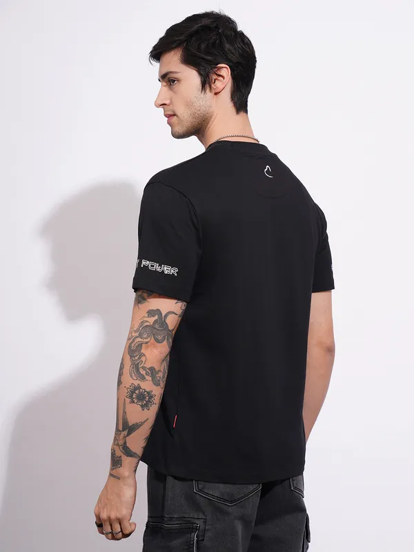 Being Human Men's Black Spiderman Crew Neck T-shirt