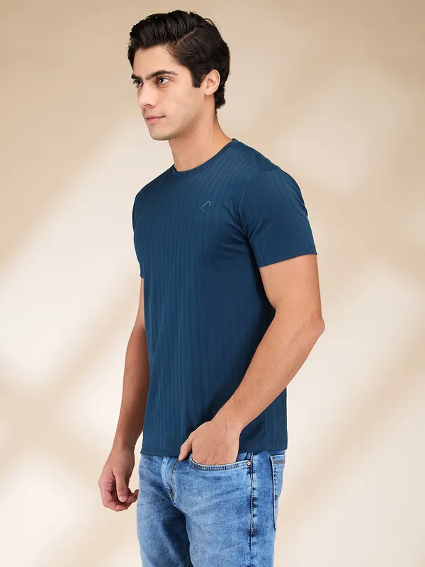 Being Human Clothing Men Blue Solid Crew Neck T-Shirt