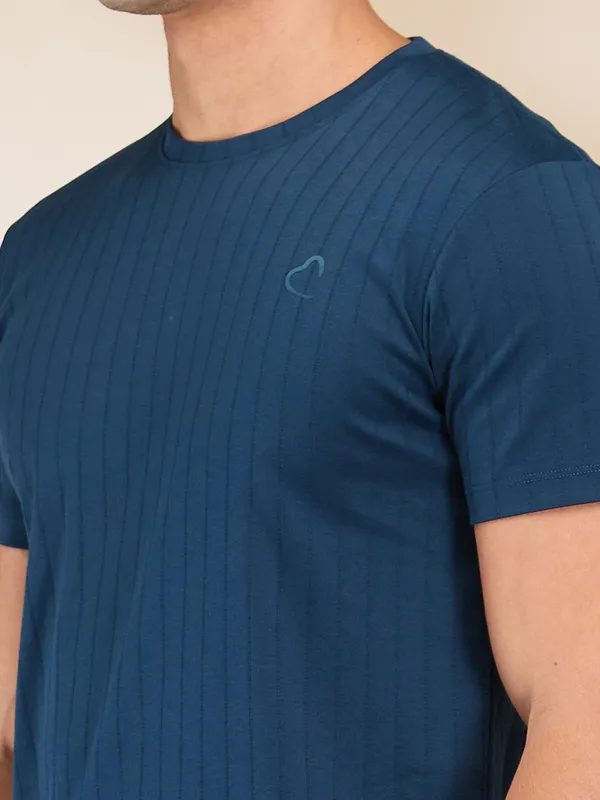 Being Human Clothing Men Blue Solid Crew Neck T-Shirt