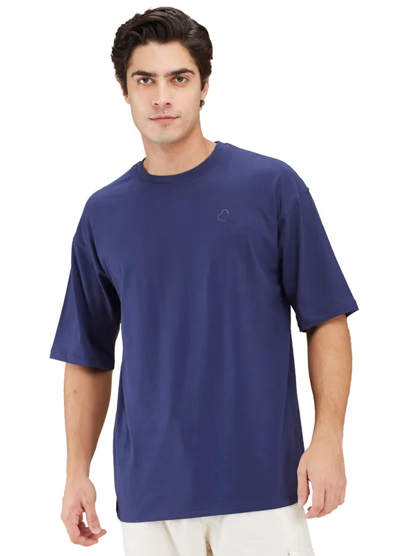 Being Human Clothing Men Blue Solid Crew Neck T-Shirt