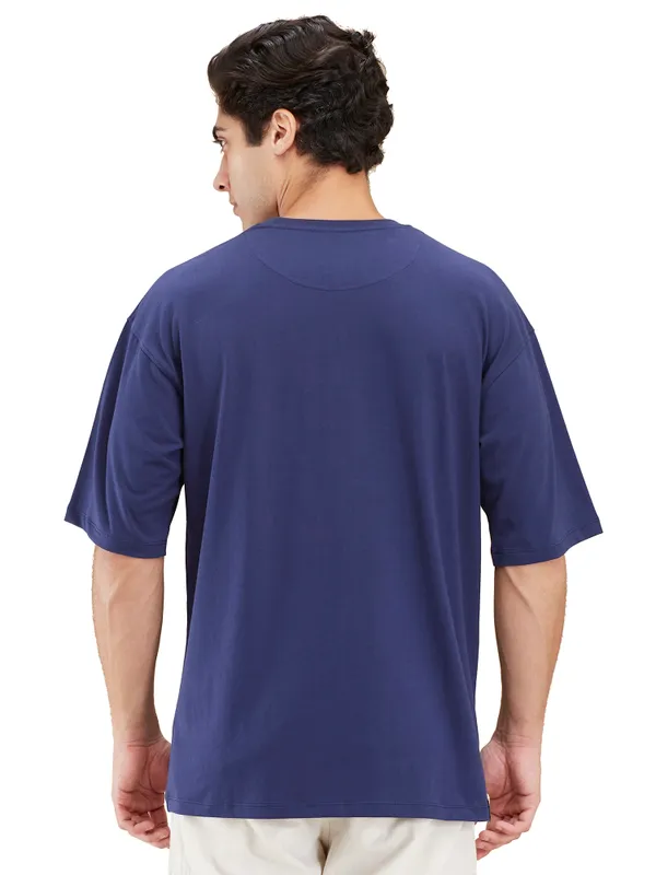 Being Human Clothing Men Blue Solid Crew Neck T-Shirt