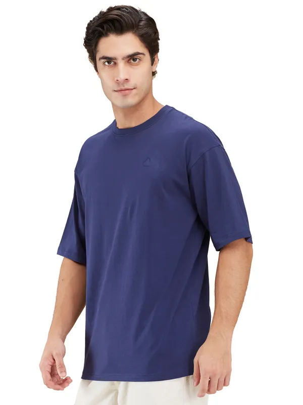 Being Human Clothing Men Blue Solid Crew Neck T-Shirt