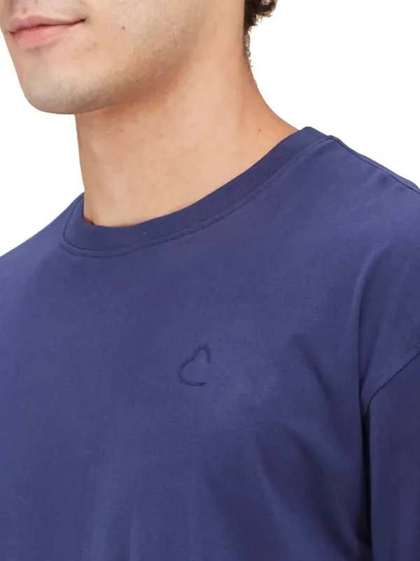 Being Human Clothing Men Blue Solid Crew Neck T-Shirt