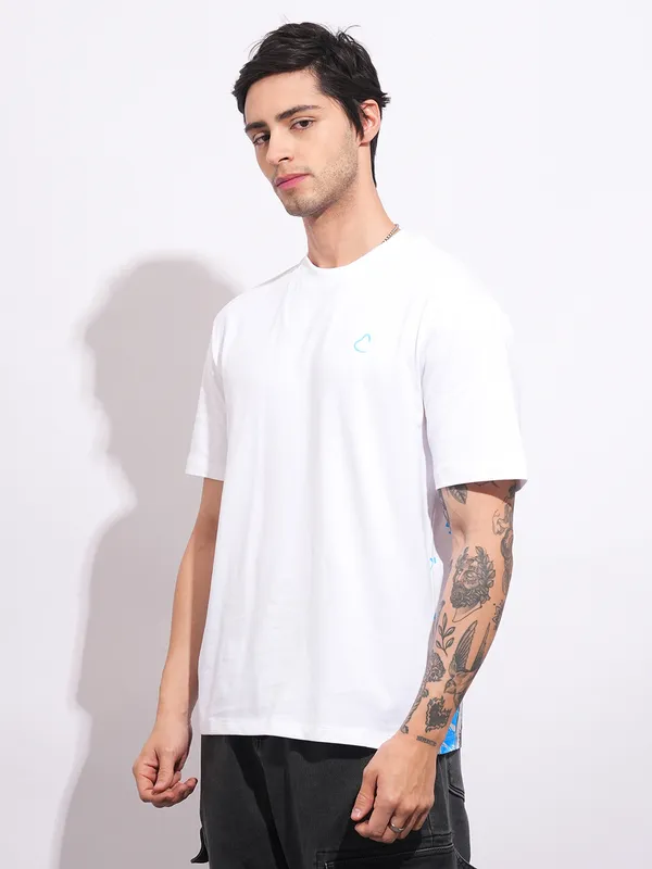 Being Human Men's White Captain America Crew Neck T-shirt