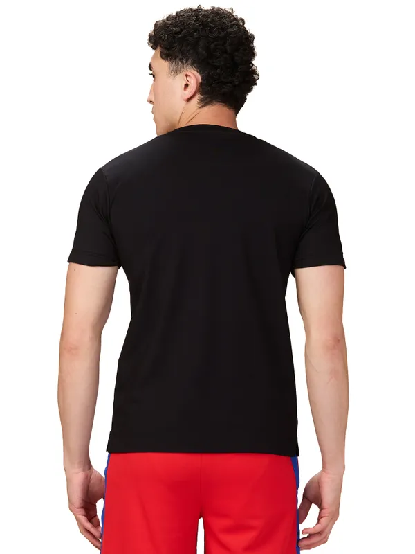 Being Human Men Black Solid Crew Neck T-Shirt