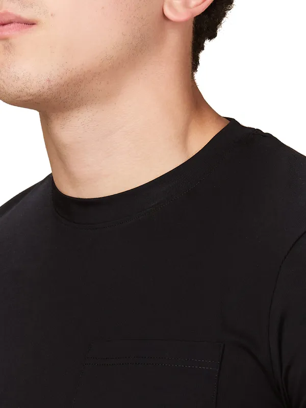 Being Human Men Black Solid Crew Neck T-Shirt