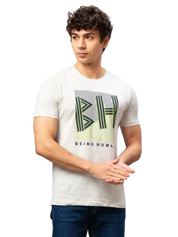 Being Human Regular Fit Men Crew Neck T-Shirts-Mint