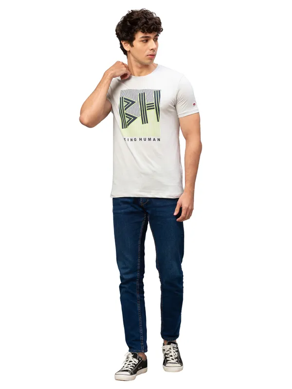 Being Human Regular Fit Men Crew Neck T-Shirts-Mint