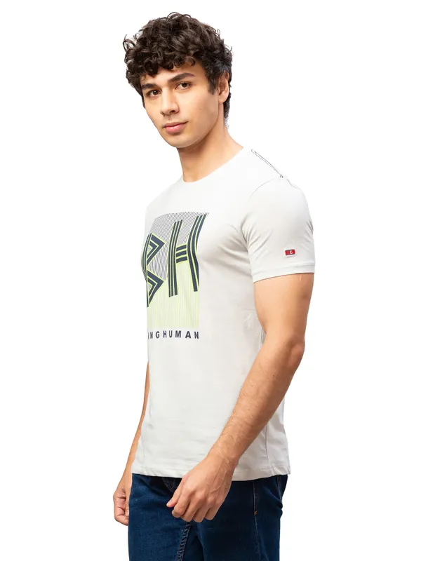 Being Human Regular Fit Men Crew Neck T-Shirts-Mint
