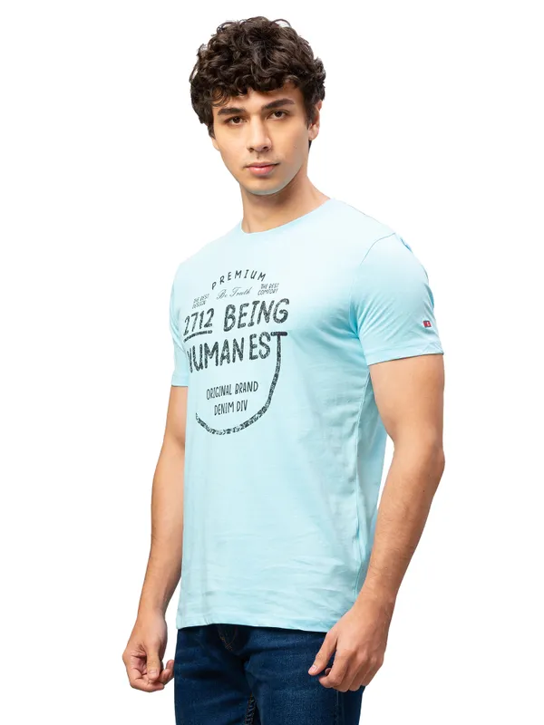 Being Human Clothing Men Regular Fit Crew Neck T-Shirts-Lt. Grey