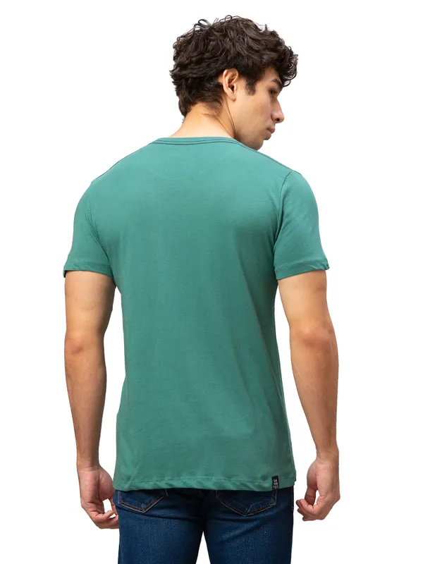 Being Human Regular Fit Men Crew Neck T-Shirts-Smoke Pine