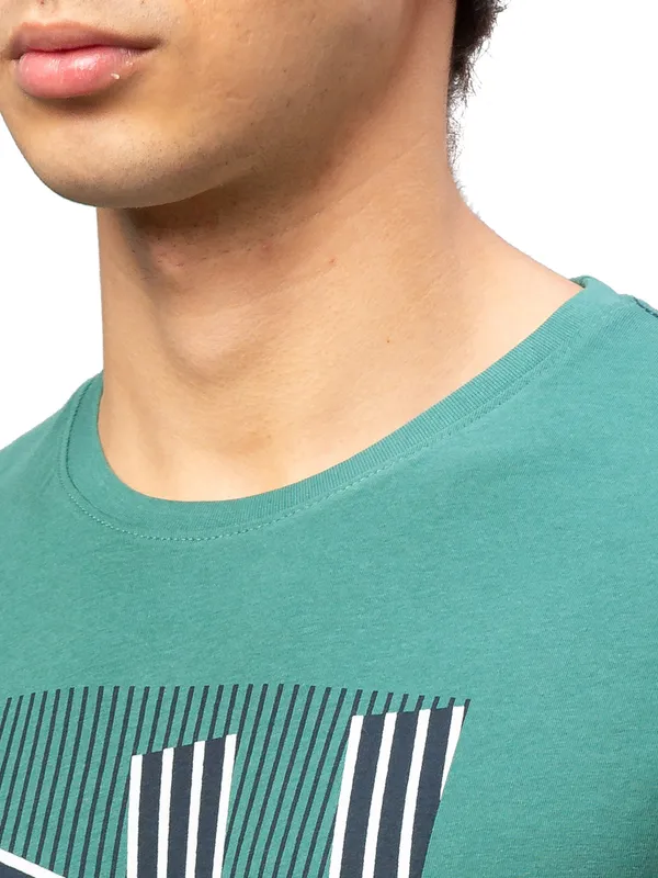 Being Human Regular Fit Men Crew Neck T-Shirts-Smoke Pine