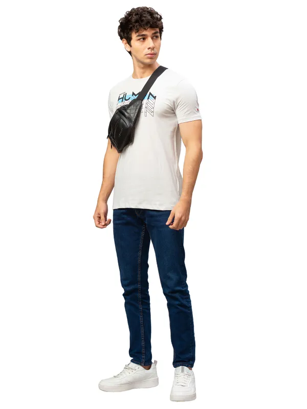 Being Human Regular Fit Men Crew Neck T-Shirts-Lt. Grey