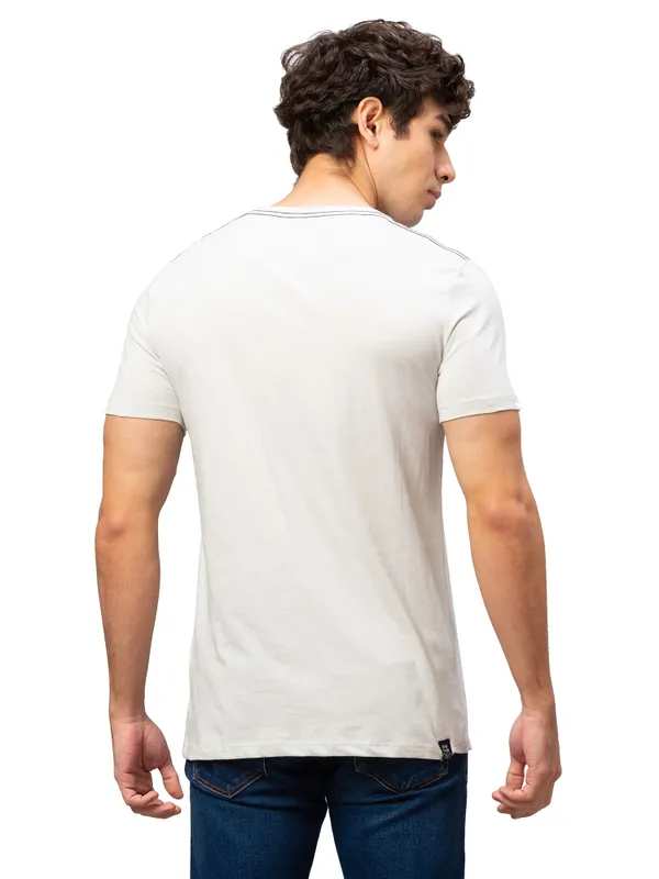 Being Human Regular Fit Men Crew Neck T-Shirts-Lt. Grey