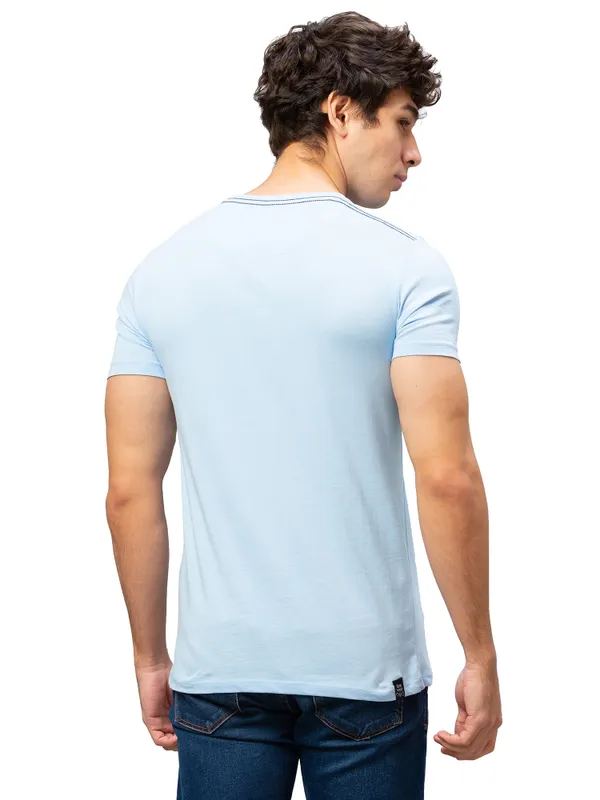 Being Human Clothing Men Regular Fit Crew Neck T-Shirts-Sky
