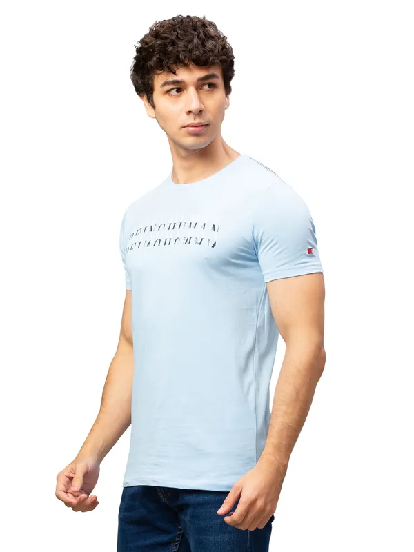 Being Human Clothing Men Regular Fit Crew Neck T-Shirts-Sky