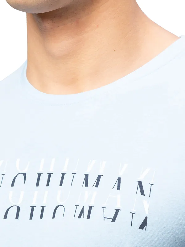 Being Human Clothing Men Regular Fit Crew Neck T-Shirts-Sky
