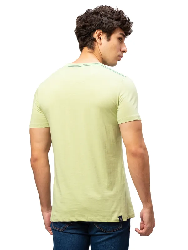 Being Human Regular Fit Men Crew Neck T-Shirts-Lt. Olive