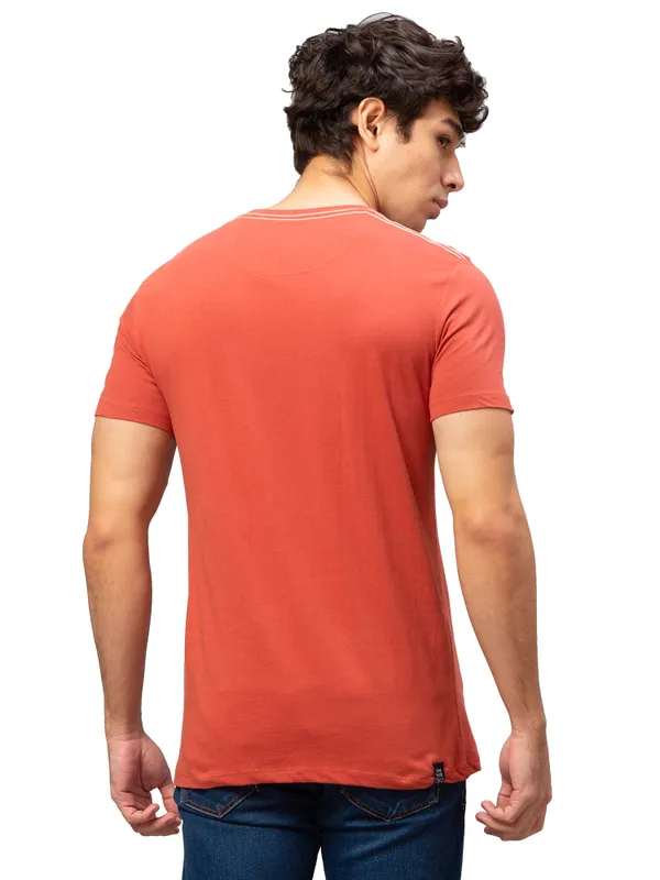 Being Human Regular Fit Men Crew Neck T-Shirts-Burnet Brick