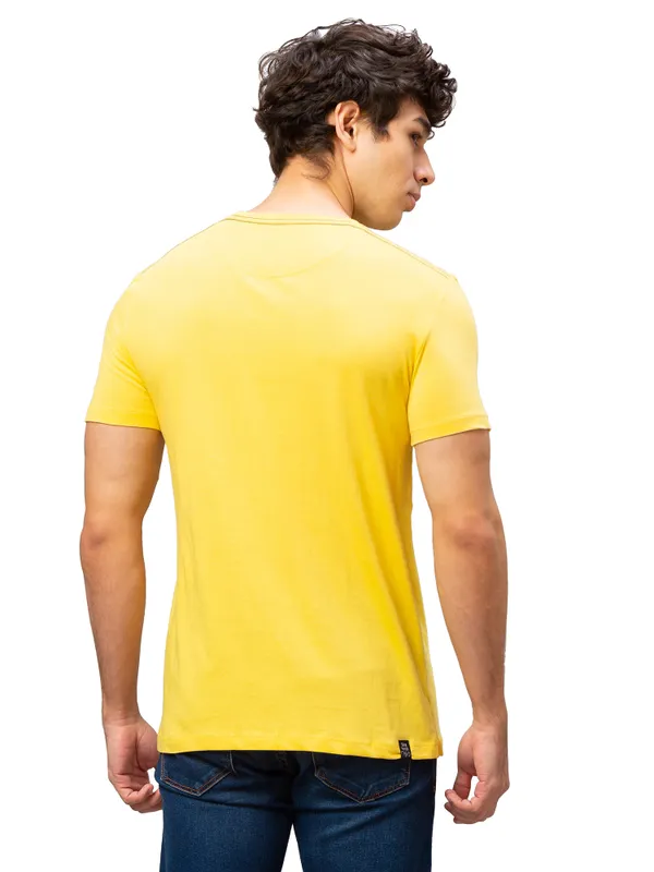 Being Human Regular Fit Men Crew Neck T-Shirts-Yellow