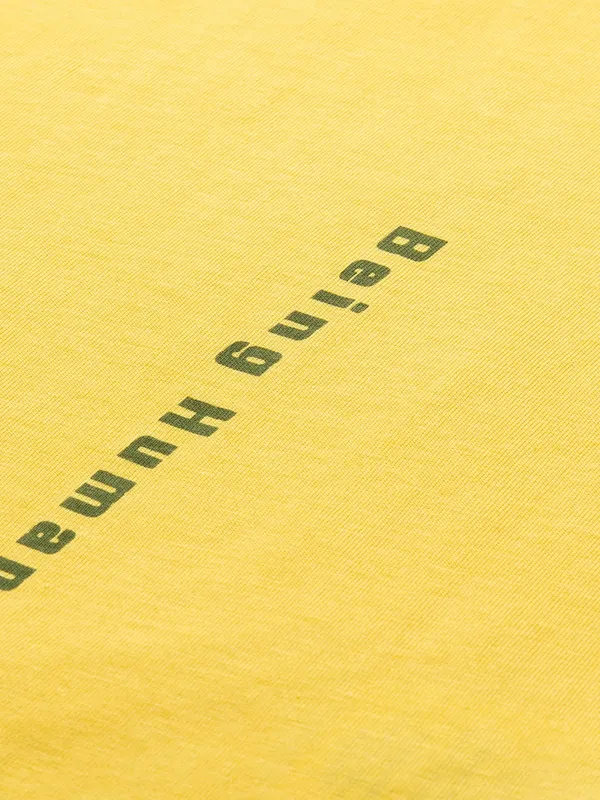 Being Human Regular Fit Men Crew Neck T-Shirts-Yellow