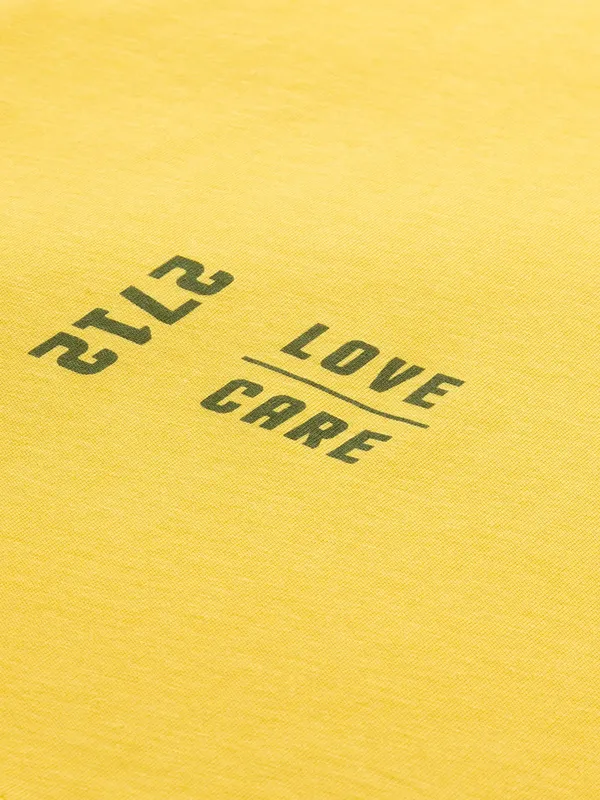 Being Human Regular Fit Men Crew Neck T-Shirts-Yellow
